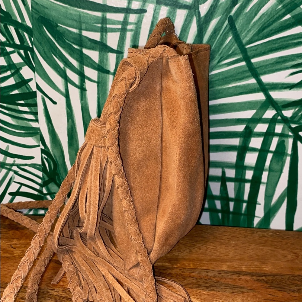 Urban Outfitters Brown Suede Fringe Tassel Crossbody Bag - Picture 3 of 7
